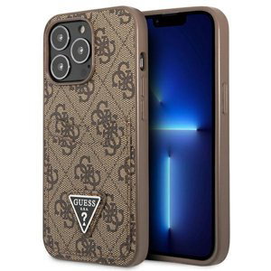 Guess hard obal iPhone 13 Pro MAX 6.7" Brown 4G Triangle Logo
