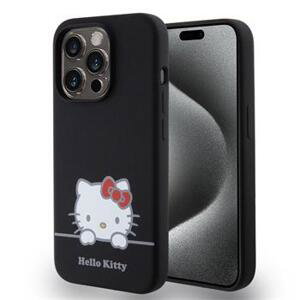 Hello Kitty silikonový obal na iPhone 15 PRO MAX 6.7" Black Liquid Silicone Daydreaming Logo