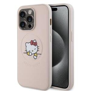 Hello Kitty silikonový obal na iPhone 15 PRO 6.1" Pink Silicone Asleep Logo MagSafe