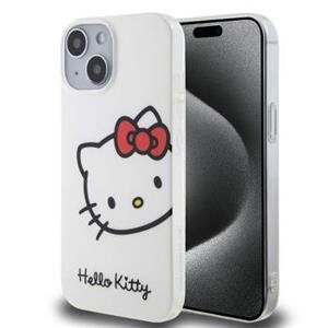 Hello Kitty silikonový obal na iPhone 15 6.1" White IML Head Logo