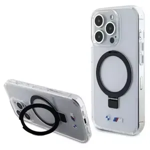 BMW hard silikonový kryt na iPhone 15 PRO MAX 6.7" transparent Ring Stand M Collection MagSafe