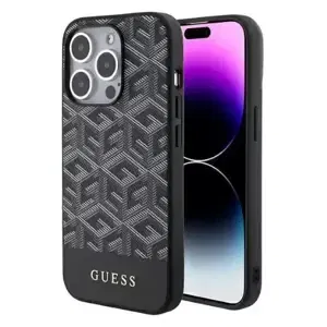 Guess hard silikonový kryt iPhone 15 PRO 6.1" black GCube Stripes MagSafe