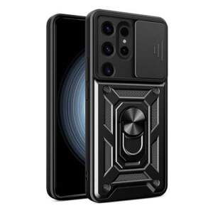 Panceřový kryt s kroužkem na Samsung Galaxy S24 ULTRA Black Hybrid Armor Camshield