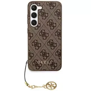 Guess hard silikonové pouzdro Samsung Galaxy S24 5G brown 4G Charms Collection