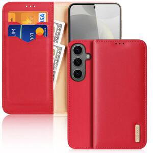 Kožené pouzdro na Samsung Galaxy S24 PLUS DUX DUCIS Hivo s RFID blokováním Red