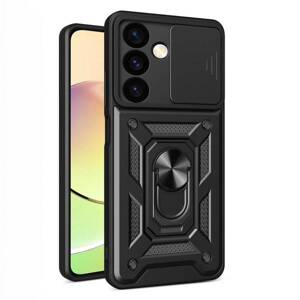 Panceřový obal na Samsung Galaxy A25 Black s kroužkem Hybrid Armor Camshield