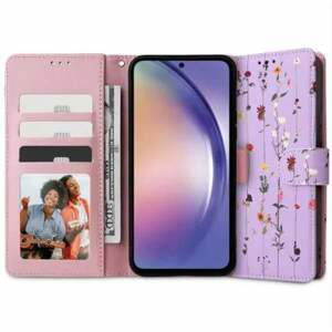 Knížký obal na Samsung Galaxy A55 5G Tech-Protect Wallet Garden Violet