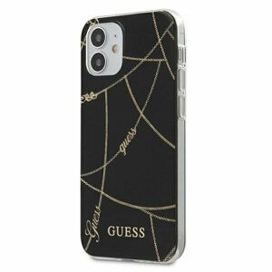 Guess GUHCP12SPCUCHBK hard silikonové pouzdro iPhone 12 Mini 5.4" black Gold Chain Collection