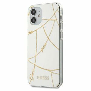 Guess GUHCP12SPCUCHWH hard silikonové pouzdro iPhone 12 Mini 5.4" white Gold Chain Collection