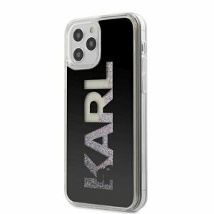 Karl Lagerfeld KLHCP12LKLMLBK hard silikonové pouzdro iPhone 12 Pro MAX 6.7" black Karl Logo glitter