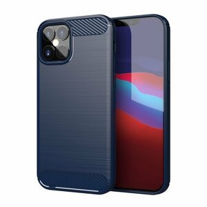 Carbon silikonové pouzdro na iPhone 12 / 12 Pro blue