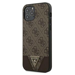 Guess GUHCP12MPU4GHBR hard silikonové pouzdro iPhone 12 / 12 Pro 6.1" brown 4G Triangle Collection