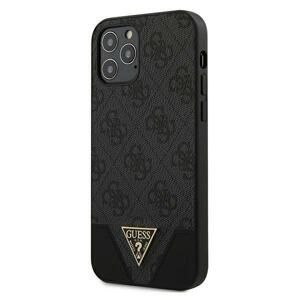 Guess GUHCP12MPU4GHBK hard silikonové pouzdro iPhone 12 / 12 Pro 6.1" grey 4G Triangle Collection