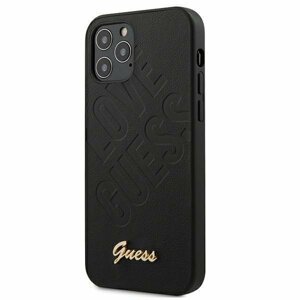 Guess GUHCP12SPUILGBK hard silikonové pouzdro iPhone 12 Mini 5.4" black Iridescent Love Script Gold Logo