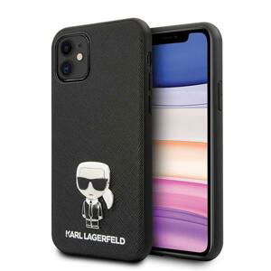 Karl Lagerfeld KLHCP12SIKMSBK hard silikonové pouzdro iPhone 12 Mini 5.4" black Saffiano Ikonik metal