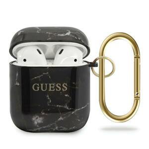 Guess GUACA2TPUMABK pouzdro na AirPods 2. Generace / 1. Generace black Marble Collection