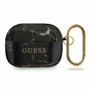 Guess GUACAPTPUMABK pouzdro na AirPods PRO black Marble Collection