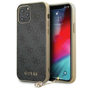 Guess GUHCP12MGF4GGR hard silikonové pouzdro iPhone 12 / 12 Pro 6,1" grey 4G Charms Collection
