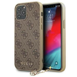 Guess GUHCP12MGF4GBR hard silikonové pouzdro iPhone 12 / 12 Pro 6,1" brown 4G Charms Collection