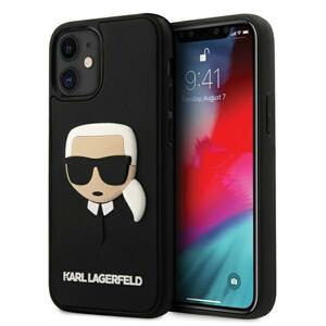 Karl Lagerfeld KLHCP12SKH3DBK hard silikonové pouzdro iPhone 12 Mini 5.4" black 3D rubber Karl`s Head