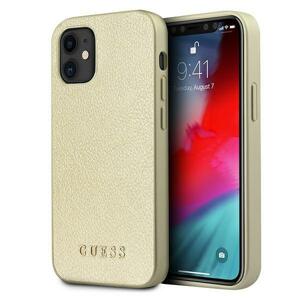 Guess GUHCP12SIGLGO hard silikonové pouzdro iPhone 12 Mini 5.4" gold Iridescent