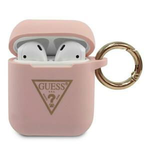 Guess GUACA2LSTLPI pouzdro na AirPods 2. Generace / 1. Generace pink Silicone Triangle Logo