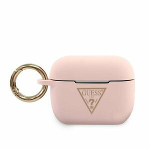 Guess GUACAPLSTLPI pouzdro na Airpods PRO pink Silicone Triangle Logo