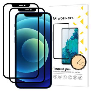 2 x KUSY Wozinsky Celoplošně lepené tvrzené sklo 9H na iPhone 12 / 12 Pro 6.1" black