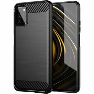 Carbon silikonové pouzdro na Xiaomi Poco M3 black