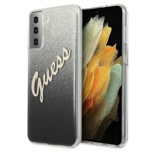 Guess GUHCS21MPCUGLSBK hard silikonové pouzdro Samsung Galaxy S21 PLUS 5G black Glitter Gradient Script