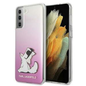Karl Lagerfeld KLHCS21SCFNRCPI hard silikonové pouzdro Samsung Galaxy S21 5G pink Choupette fun