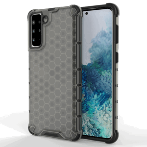 Honeycomb pancéřové pouzdro se silikonovým rámem pro Samsung Galaxy S21 PLUS 5G Black