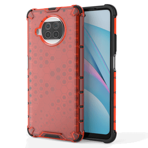 Honeycomb pancéřové pouzdro se silikonovým rámem pro Xiaomi Mi 10T Lite red