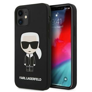 Karl Lagerfeld KLHCP12SSLFKBK hard silikonové pouzdro iPhone 12 Mini 5.4" black silicone Iconic