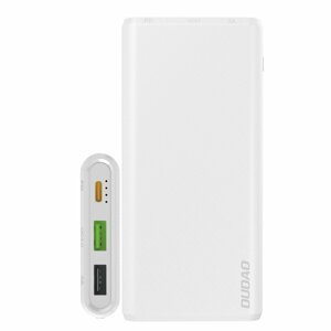 Dudao K12PQ  powerbanka 10000mAh 18W Quick Charge 2x USB / 1x USB-C White