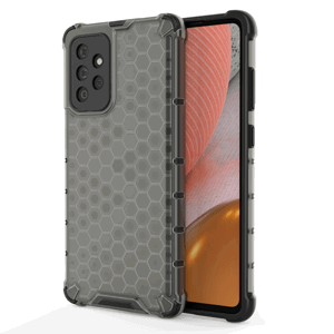 Honeycomb pancéřové pouzdro se silikonovým rámem pro Samsung Galaxy A72 / A72 5G black