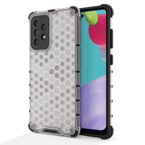 Honeycomb pancéřové pouzdro se silikonovým rámem pro Samsung Galaxy A52 transparent