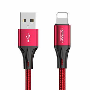Joyroom S-0230N1 odolný nylonem opletený kabel USB / Lightning 3A 0,2m red
