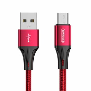 Joyroom S-1030N1 odolný nylonem opletený kabel USB / Micro USB 3A 1m red