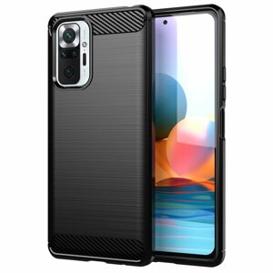 Carbon silikonové pouzdro na Xiaomi Redmi Note 10 PRO black