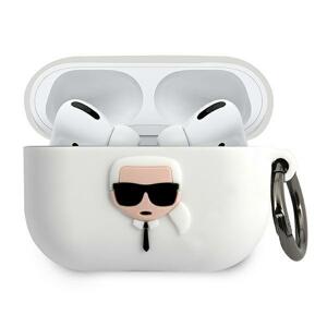 Karl Lagerfeld KLACAPSILGLWH pouzdro na AirPods PRO White silicone Ikonik