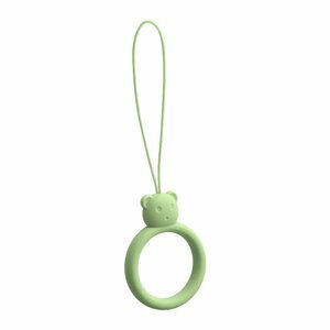 Silikonový kroužek držák na mobil medvěd light green