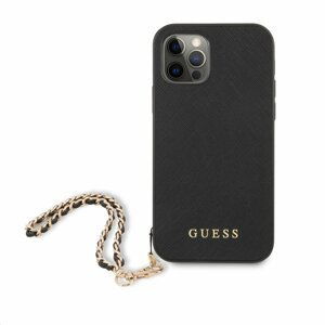 Guess GUHCP12LSASGBK hard silikonové pouzdro iPhone 12 Pro MAX 6,7" black Saffiano Chain