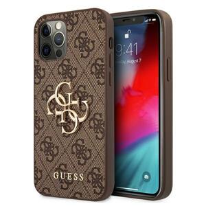 Guess GUHCP12L4GMGBR hard silikonové pouzdro iPhone 12 Pro MAX 6,7" brown 4G kovové logo