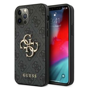 Guess GUHCP12M4GMGGR hard silikonové pouzdro iPhone 12/12 Pro 6,1" grey 4G kovové logo