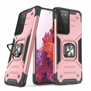 Wozinsky Hybrid pancéřové pouzdro s kroužkem na Samsung Galaxy S21 ultra 5G pink