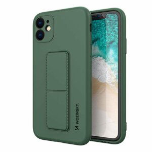 Wozinsky Flexibilní silikonové pouzdro se stojánkem na iPhone SE 2022/SE 2020/8/7 dark green