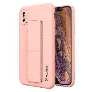 Wozinsky Flexibilní silikonové pouzdro se stojánkem na iPhone X / XS pink