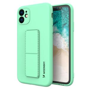 Wozinsky Flexibilní silikonové pouzdro se stojánkem na iPhone 12 Pro MAX 6.7" mint