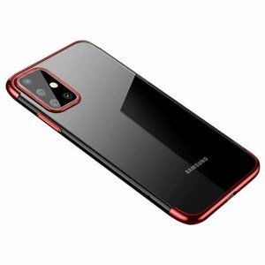 Color Electroplating silikonové pouzdro na Samsung Galaxy A72 red